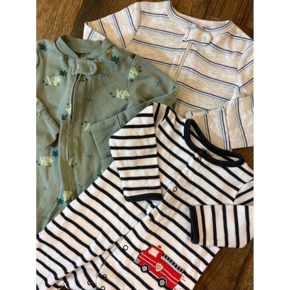 Little Me Carters Baby Boy Sleepers 3 Months Rompers Outfits Clothes Fire Truck